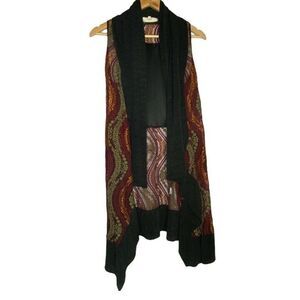 Lace Velvet Art To Wear Cardigan open front top wo